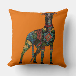 windhond-sinaasappel kussen