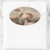 windhonden ovale sticker (Tas)