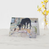 windhonden schilderachtig landschapskunst kaart (Gele Bloem)