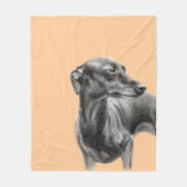 Windhondhoutskooltekening Fleece Deken (Voorkant)