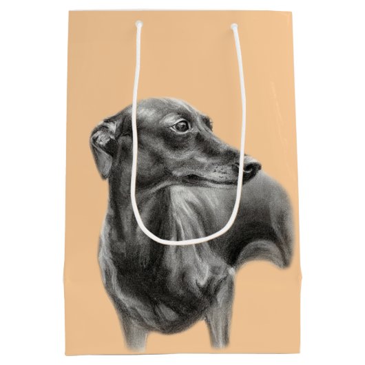 Windhondhoutskooltekening Medium Cadeauzakje (Achterkant)