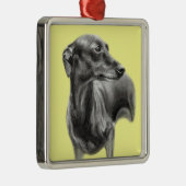 Windhondhoutskooltekening Metalen Ornament (Rechts)