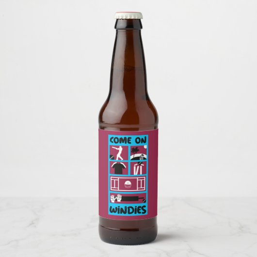 Windies Cricket West Indies Test Cricket Bier Etiket (Voorkant)