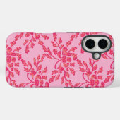 Winding Peony Woodcut in Pink and Orange Case-Mate iPhone Case (Achterkant (horizontaal))