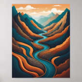 Winding River, Mountain Majesty Poster (Voorkant)