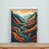 Winding River, Mountain Majesty Poster