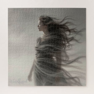 Windkissed - AI Fantasie Digitaal Kunstprint Legpuzzel