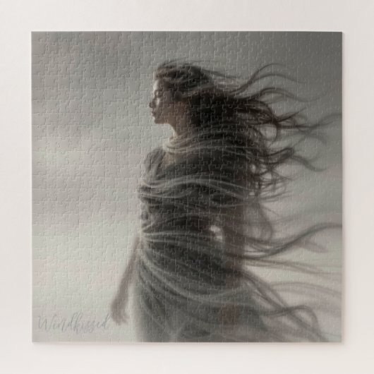 Windkissed - AI Fantasy Digital Art Print Legpuzzel (Verticaal)