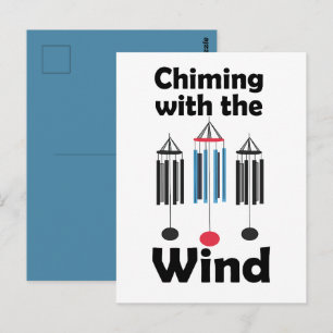 Windklokontwerp dat klingelt met de wind  briefkaart