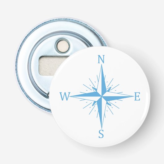 Windkompas Button Flesopener (Voorkant)