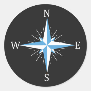 Windkompas Ronde Sticker