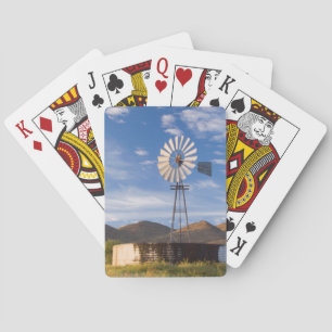 Windmill And Dam In The Karoo At Sunrise Speelkaarten