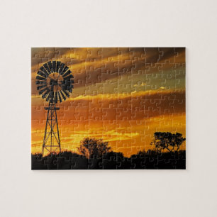 Windmill en Sunset, William Creek, Oodnadatta Legpuzzel