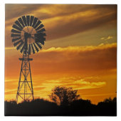 Windmill en Sunset, William Creek, Oodnadatta Tegeltje (Voorkant)