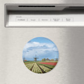 Windmill et tulipes paysage aimant rond (In Situ (Lave-vaisselle))
