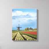 Windmill et tulipes paysage toile verticale (Recto)