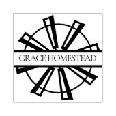 Windmill Homestead Farmers Market Naam toevoegen Rubberstempel (Afrduk)