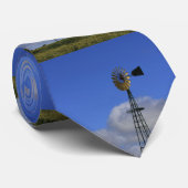 Windmill Kansas avec ciel et nuages CRAVATE (Roulé)