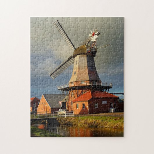 Windmill Ostfriesland Dutch Grind Grain Legpuzzel (Verticaal)