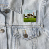 Windmill Point Lighthouse, Lake Champlain VT Speld Vierkante Button 5,1 Cm (In situ)