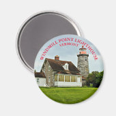 Windmill Point Lighthouse, Vermont Round Magnet (Recto/Verso)