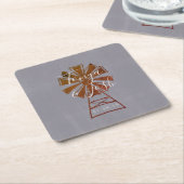 Windmill Rustic Wedding Vierkante Kartonnen Onderzetter (Schuin)