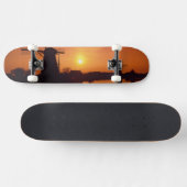 Windmills bij zonsondergang, Kinderdijk, Nederland Skateboard (Horizontaal)