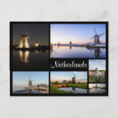 Windmills dans le Pays-Bas collage carte postale (Devant)