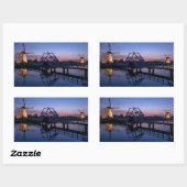 Windmills et un autocollant rectangulaire de pont- (Feuille)