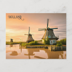 Windmills Holland Pays-Bas Carte postale Voyage