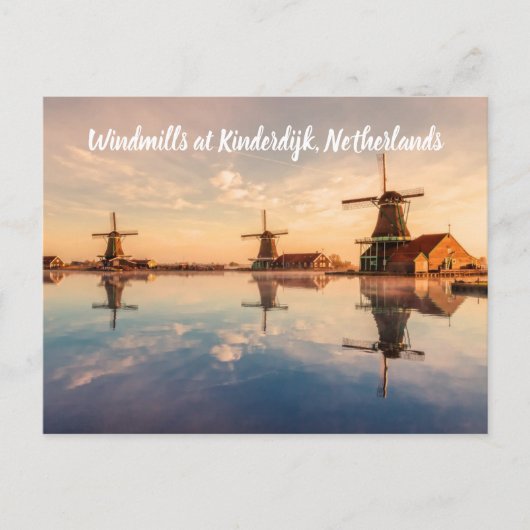 Windmills Kinderdijk Nederland gestileerd Briefkaart (Voorkant)