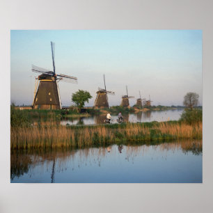 Windmills, Kinderdijk, Nederland Poster