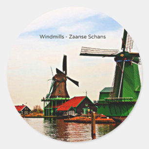 Windmills-Zaanse Schans Ronde Sticker