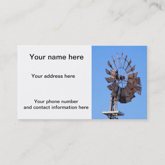 Windmolen 1 visitekaartje (Voorkant)