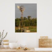 Windmolen 3 kleurenafdrukken poster (Keuken)