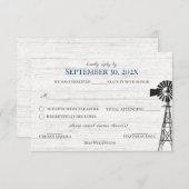 Windmolen Barn Wedding Reply Invitation Kaart (Voorkant / Achterkant)