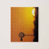 Windmolen bij zonsondergang, Sinton, Texas, VS Legpuzzel (Verticaal)