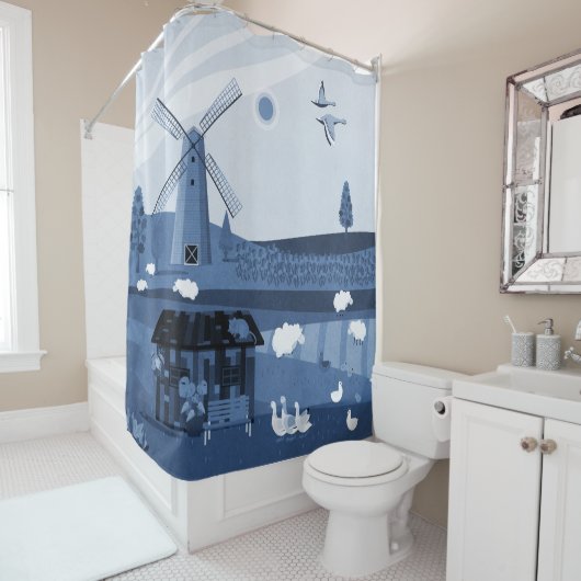 Windmolen Douchegordijn (In situ)