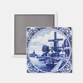  windmolen en kartonnen verf van Delft Blue Magneet (Voorkant / Achterkant)