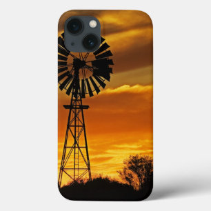 Windmolen en zonsondergang, William Creek, Oodnada iPhone 13 Hoesje
