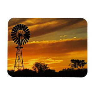 Windmolen en zonsondergang, William Creek, Oodnada Magneet