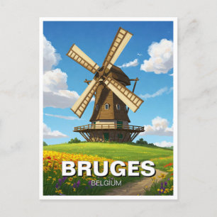 Windmolen in Brugge België Reizen Souvenir Briefkaart