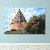 Windmolen in Cabo de Gata Canvas Afdruk (Insitu (Houten vloer))