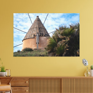 Windmolen in Cabo de Gata Canvas Afdruk