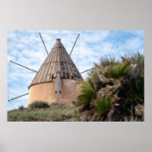 Windmolen in Cabo de Gata Canvas Poster (Voorkant)