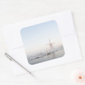 Windmolen in de sneeuw in de winter sticker (Envelop)