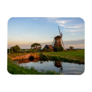Windmolen in landelijke Holland rechthoekige magne Magneet
