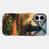 Windmolen in Nederlands Platteland door rivier met Case-Mate iPhone Case (Achterkant (horizontaal))