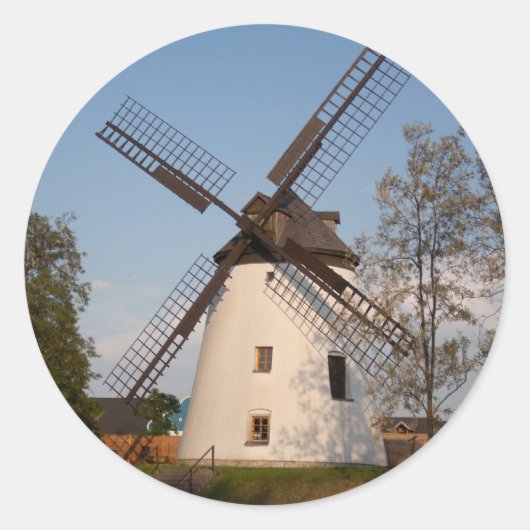 windmolen in Podersdorf Ronde Sticker (Voorkant)