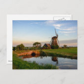 Windmolen op het platteland in het briefkaart Holl (Voorkant / Achterkant)